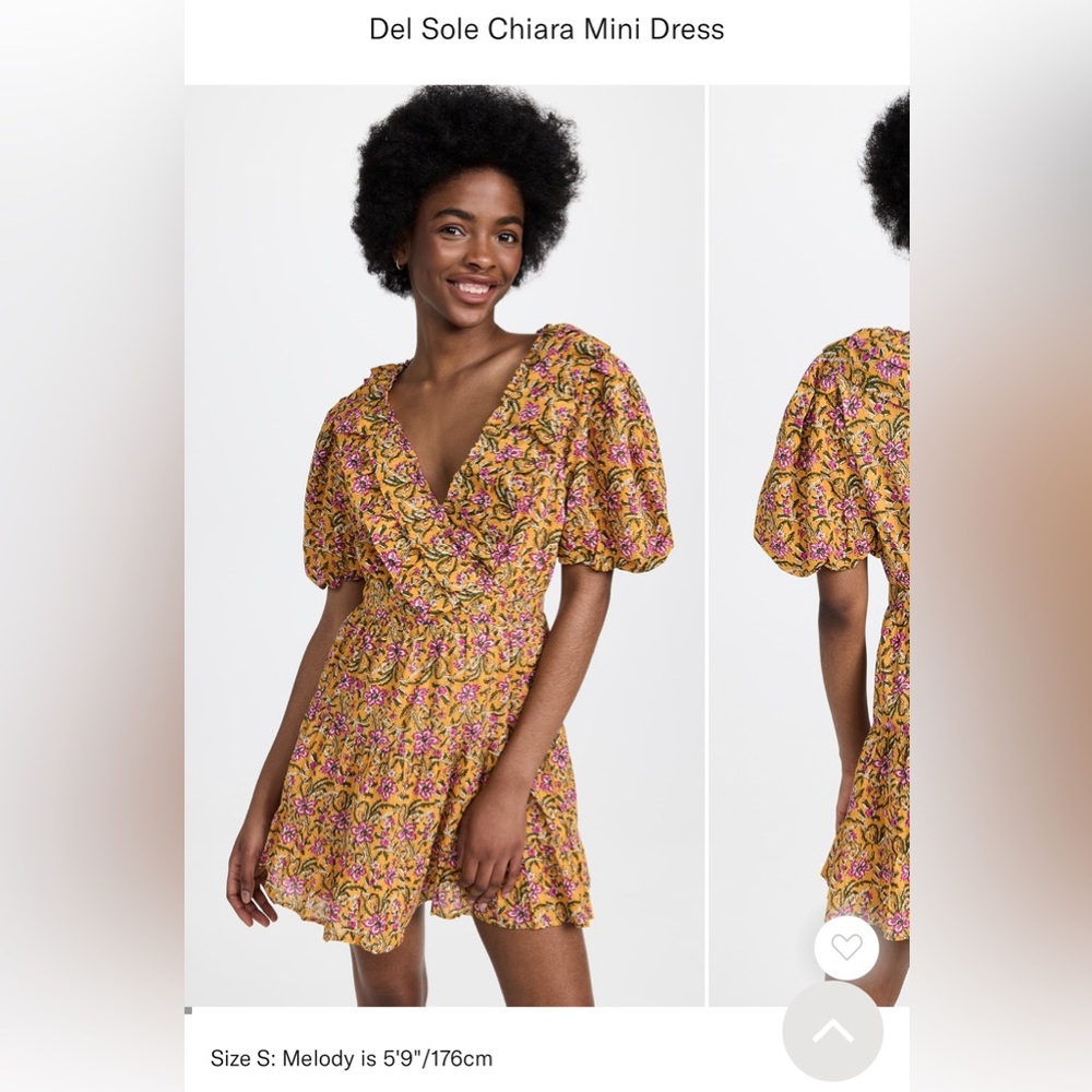 Rahi Del Sole Chiara Mini Dress in Yellow Floral